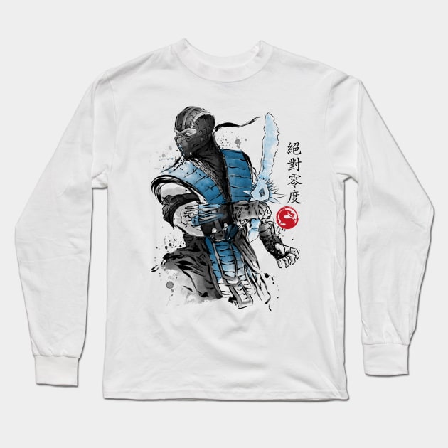 Ice Warrior sumi-e Long Sleeve T-Shirt by DrMonekers